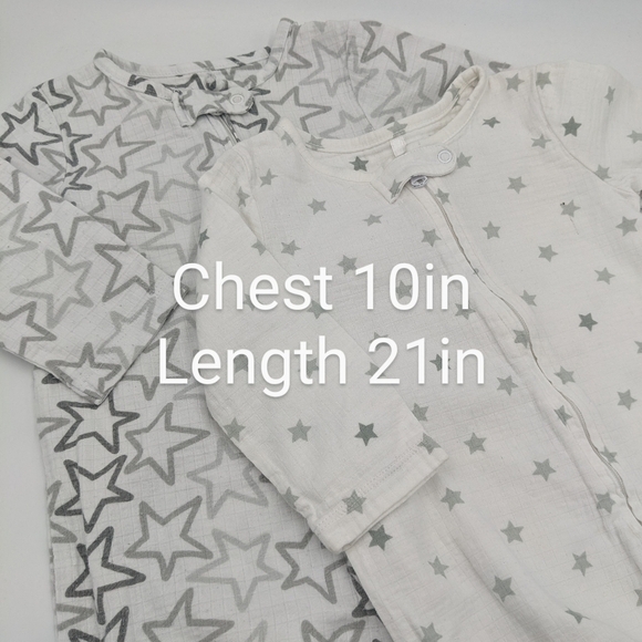 Aden + Anais Set Star Footie Sleepers 6m - Picture 7 of 8